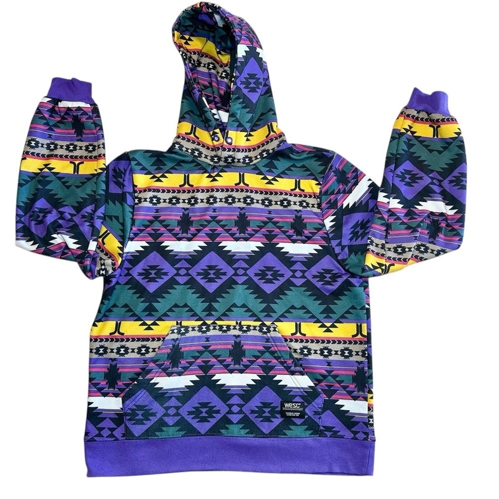 WeSC Raffe Mike Blanket AOP Unisex Hooded Sweatshirt Mens Size M Womens …​​​